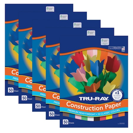 Pacon Tru-Ray Construction Paper, Classic, 12x18in, PK250 P103063
